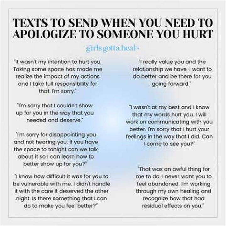 How do you apologize to someone you hurt deeply in text?