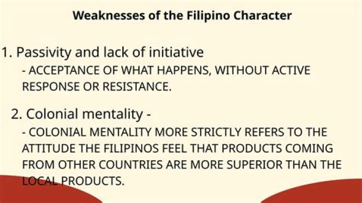 What are Filipinos weaknesses?