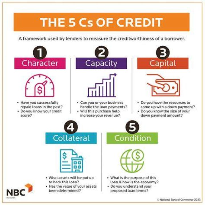 What are the 5 C's of credit?