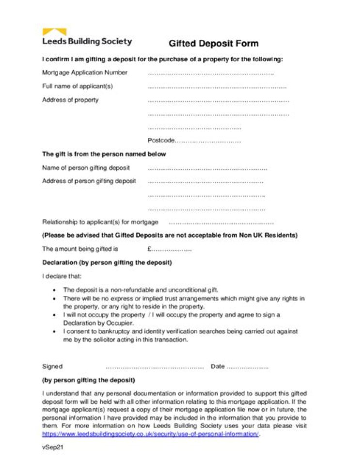 What do solicitors need for a gifted deposit?