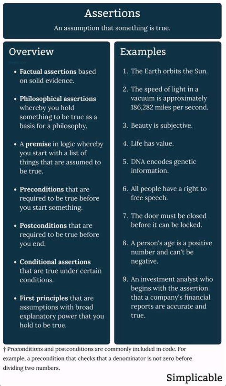 What is assertion and examples?