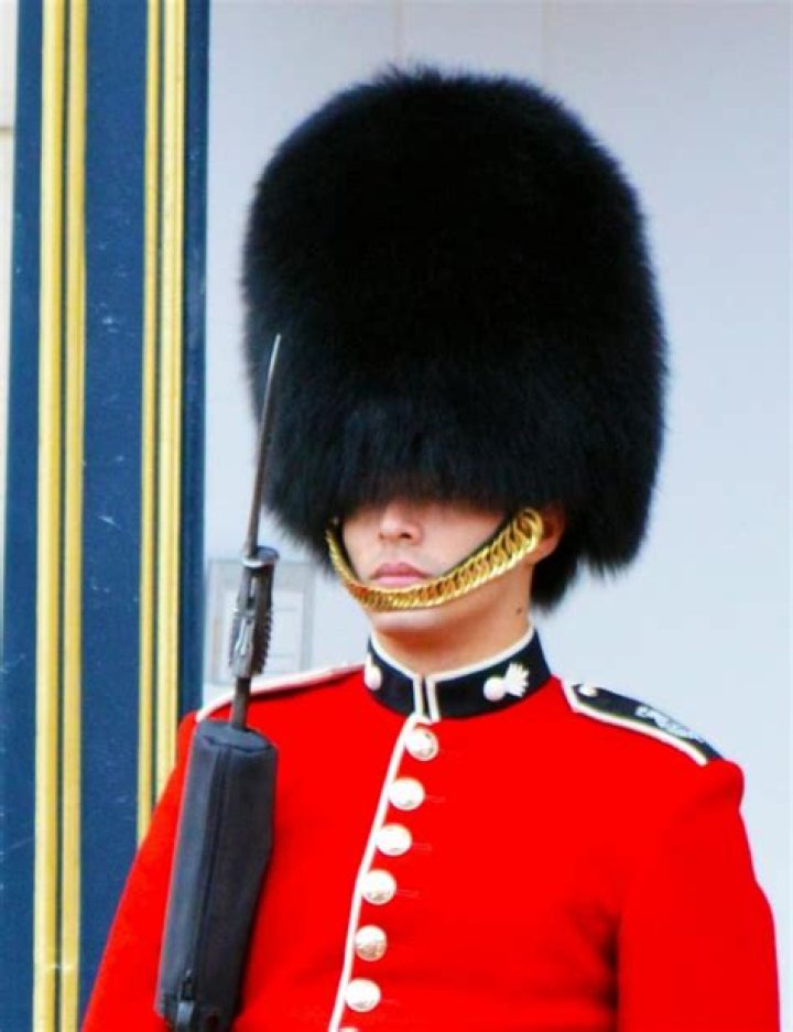 What is the British queen guard cap called?