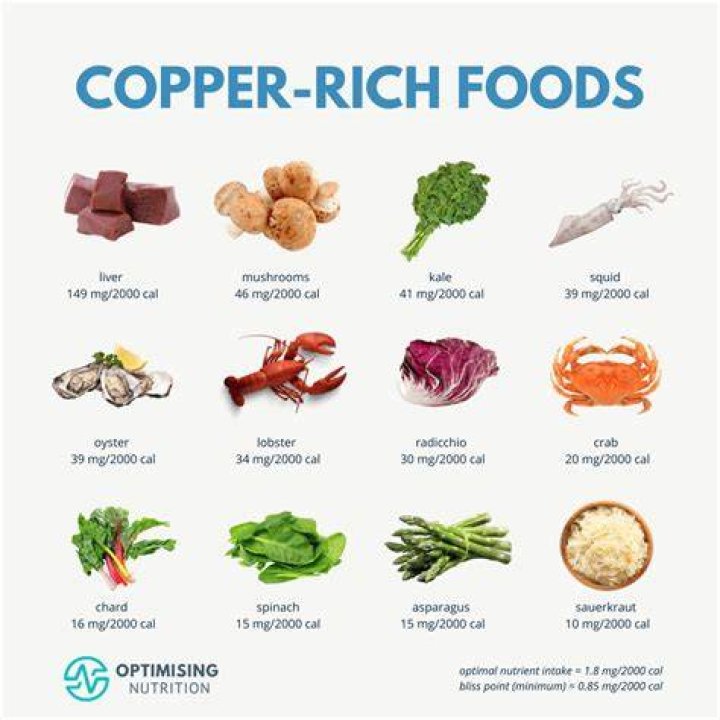 What items have a lot of copper in them?