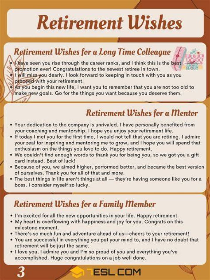 What to say when you are retiring?