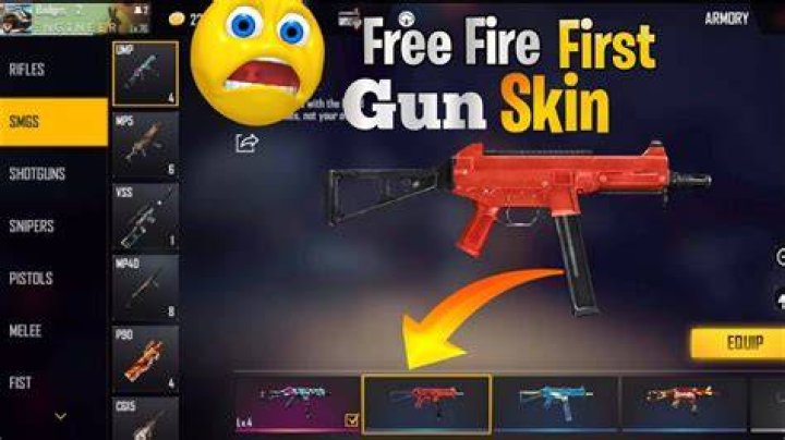 Which is the first gun skin in Free Fire?